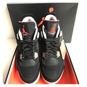 Air Jordan 4 Retro black cement grey-fire red